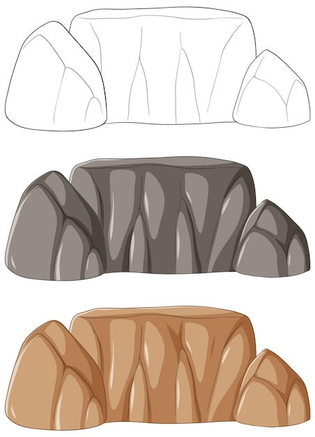 Vector stylized vector illustration of rocks