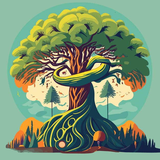 Stylized vector tree