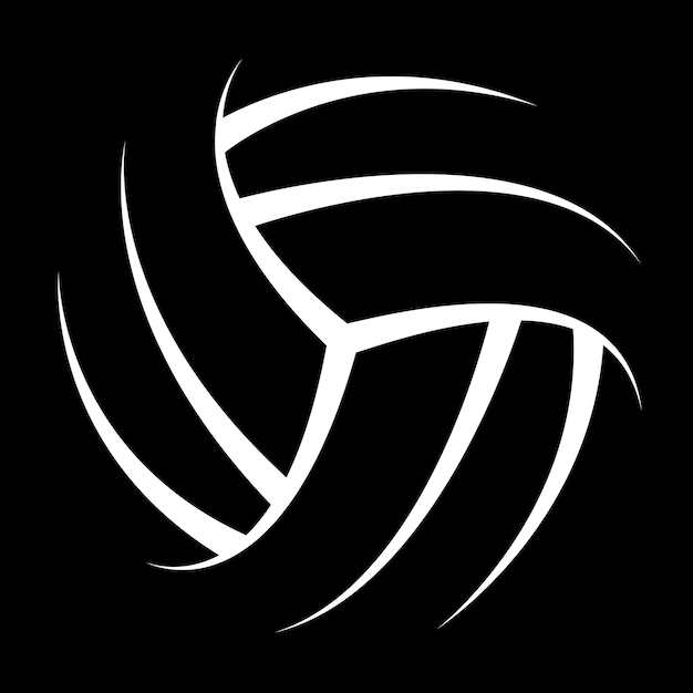 Vector stylized white volleyball ball on a black background vector illustration