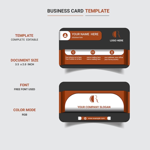 Stylus realistic modern business card design template