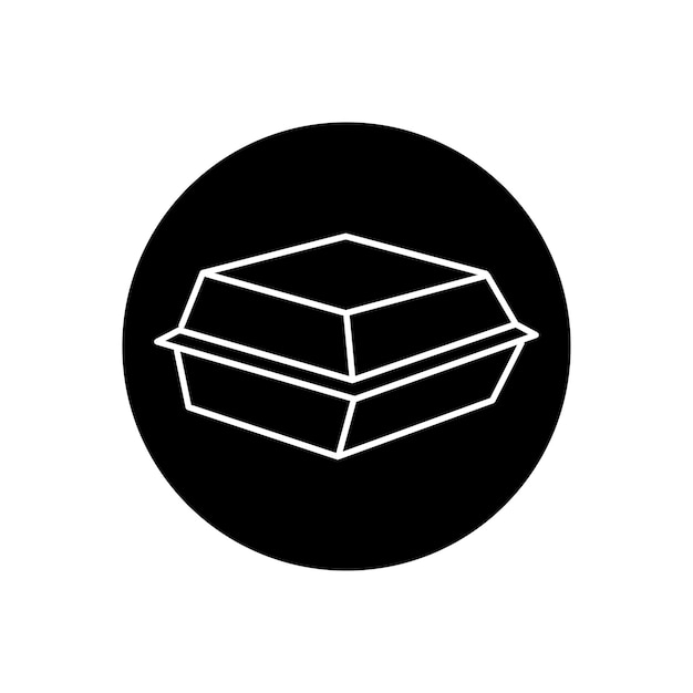 Styrofoam doos icoon vector logo ontwerp sjabloon platte stijl