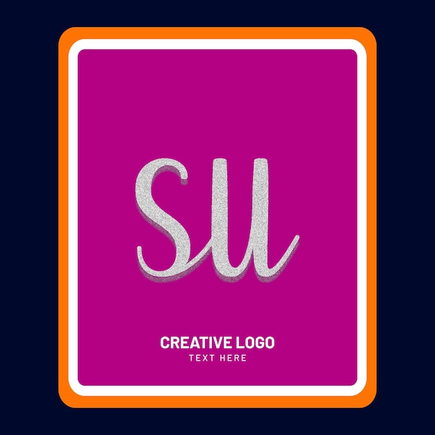 SU letter creative logo design in 3d style