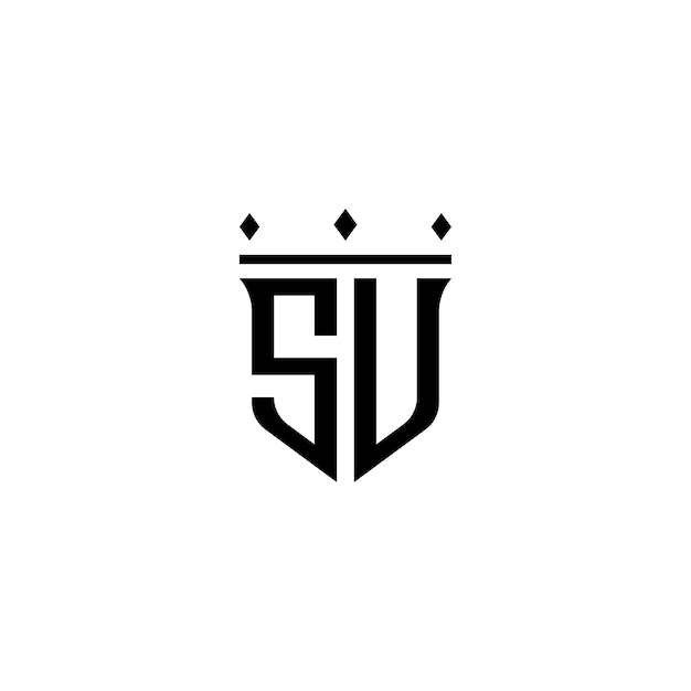 Vector su monogram logo design letter text name symbol monochrome logotype alphabet character simple logo
