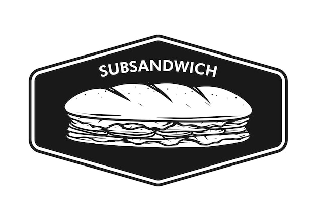 Vector sub sandwich logo design concept