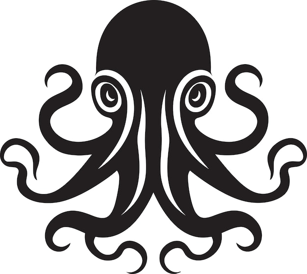 Vector subaquatic serenity emblematic icon cephalopod canvas logo vector icon