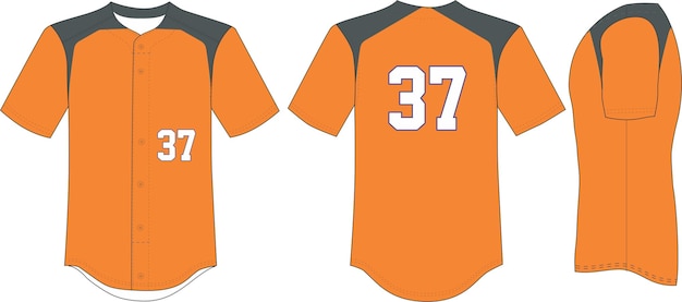 Vettore maglia da baseball sublimata modelli di mock up con bottoni completi