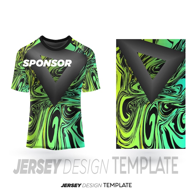 Sublimatie jersey ontwerp voetbal sport jersey sjabloon Vloeibare marmering verftextuur