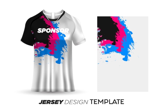 Sublimation jersey design soccer sports jersey template - sports jersey design watercolor background