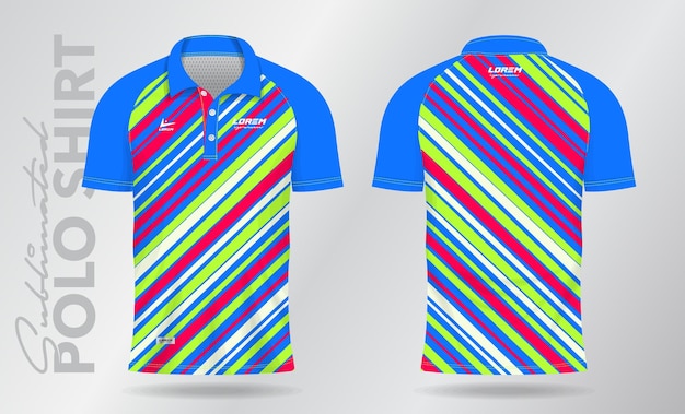 Sublimation Polo Shirt mockup template for badminton tennis soccer football or sport uniform