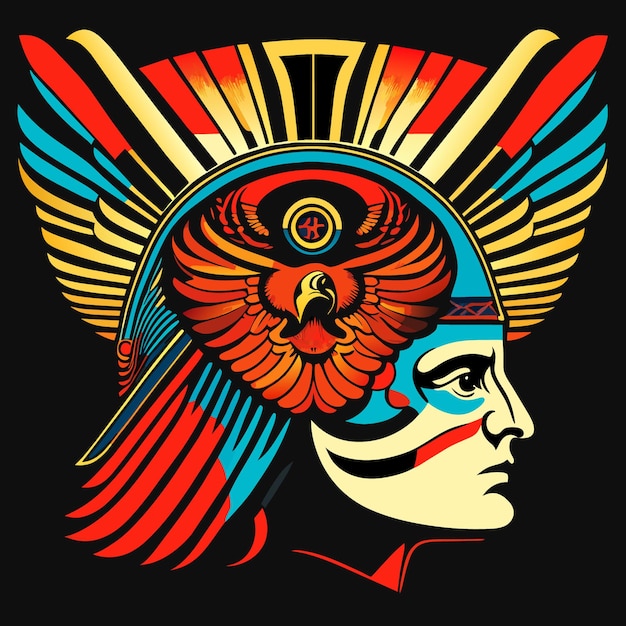 Sublimation Wonder Vector Human Head and Majestic Eagle Fusion