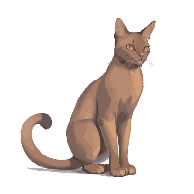 Sublime Burmese Cat Illustration Vector Drawing with Editable Layers Fully Editable Vector Drawing