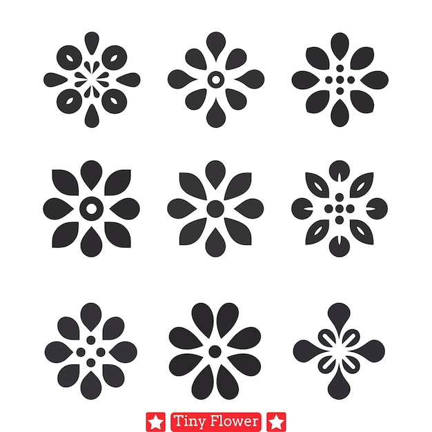 Vector sublime floral miniatures tiny flower silhouette vector gallery