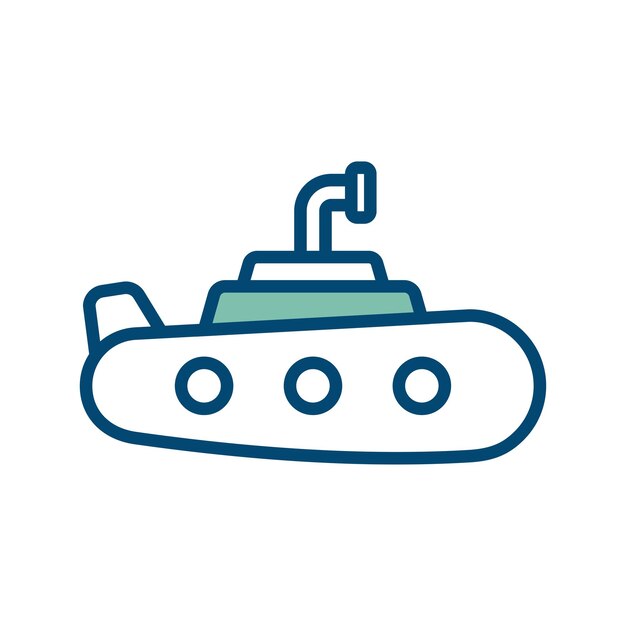 白い背景の潜水艦アイコン ベクトル デザイン テンプレート