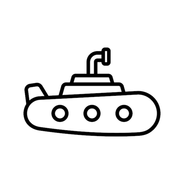 白い背景の潜水艦アイコン ベクトル デザイン テンプレート