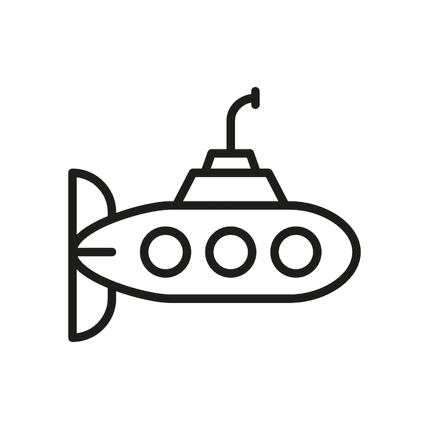 シンプルで近代的な潜水艦アイコンベクトルデザインテンプレート