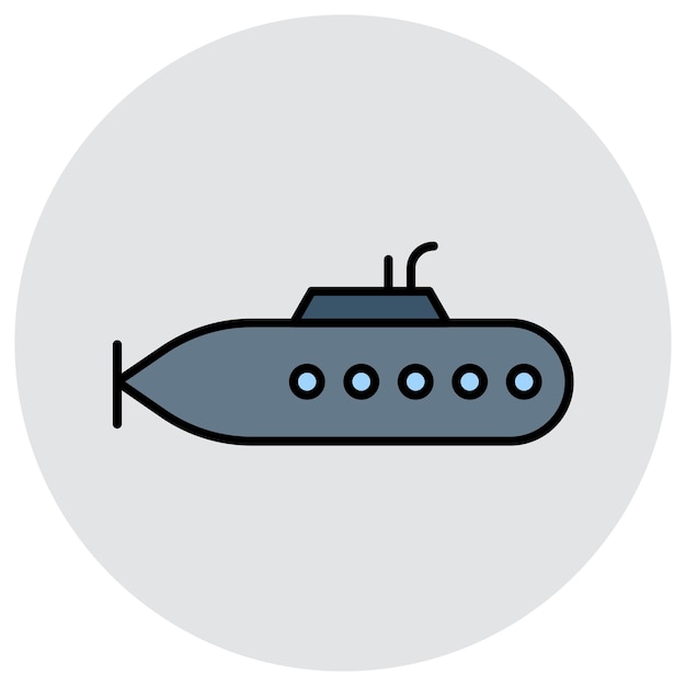 벡터 잠수함 터 일러스트레이션 스타일