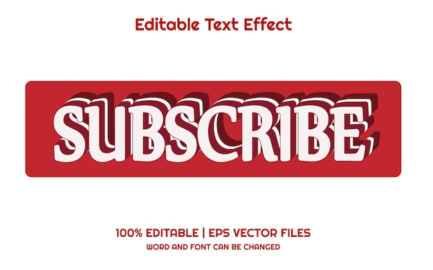 Subscibe 3d editable text effect