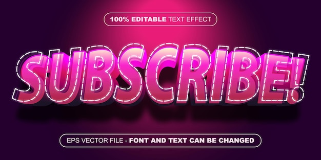 Subscribe 3d editable text effect