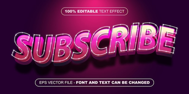 Subscribe 3d editable text effect