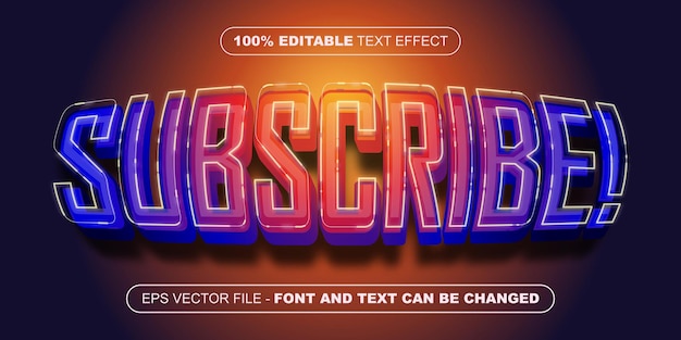 Subscribe 3d editable text effect