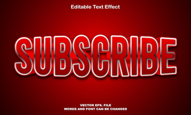 Vector subscribe 3d text effects