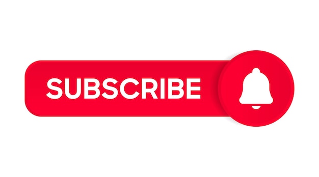 Vector subscribe button bell, notification icon button and hand cursor click. subscribe to social channel