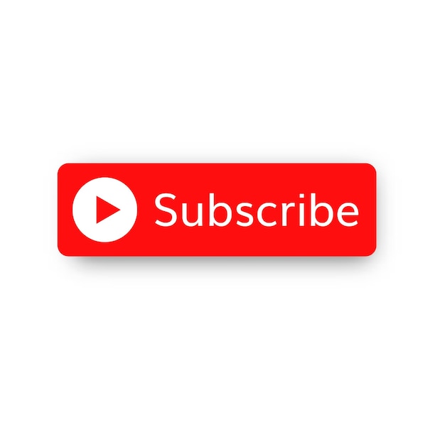 Vector subscribe button red follow icon