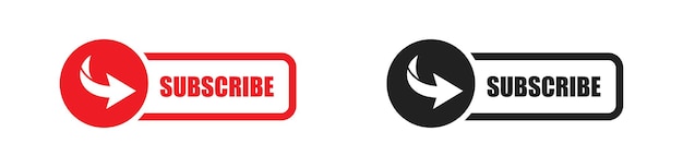 Subscribe button set with arrow in round Vector EPS 10