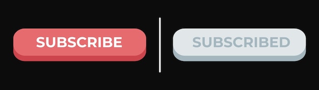 Subscribe Button Subscribed with Red Bell on Dark Grey Background