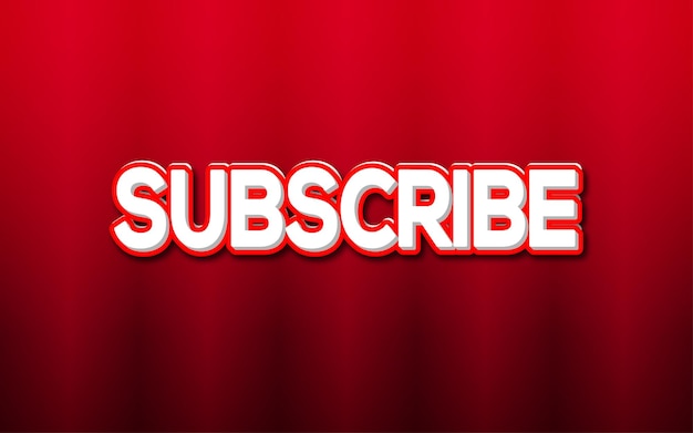 Subscribe button text effect editable red and play text style