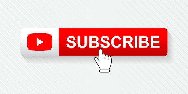 Subscribe button with hand cursor social media concept