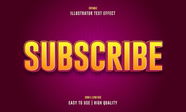 Subscribe editable 3D text effect