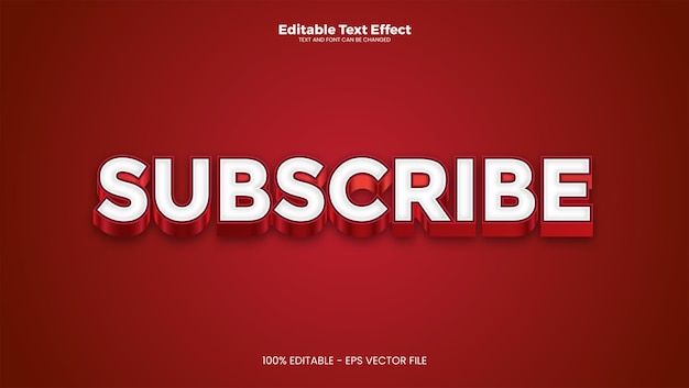 Subscribe Editable text effect in chrome style