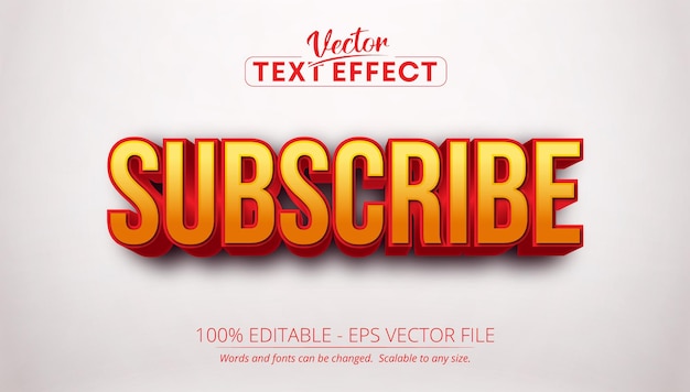 Subscribe Editable Text Effect Design