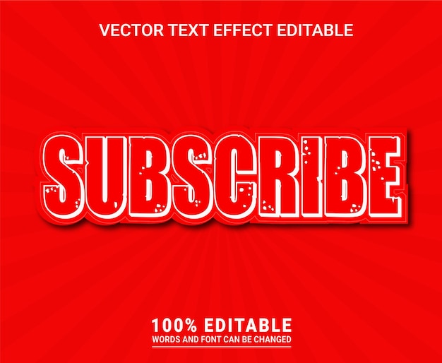 Subscribe editable text effect eps vector