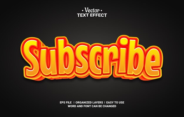 Subscribe Editable Vector Text Effect