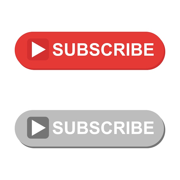 Subscribe flat button vector red gray icon on white background