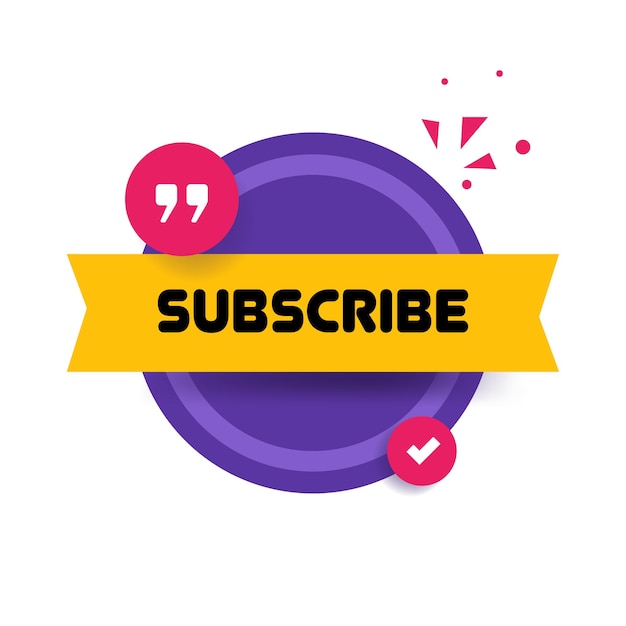 Subscribe Flat color banner subscribe Vector illustration