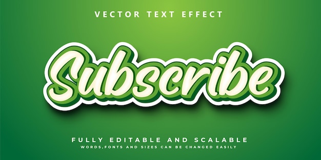 Subscribe green text effect