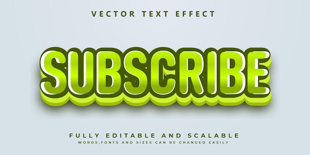 Subscribe green text effect