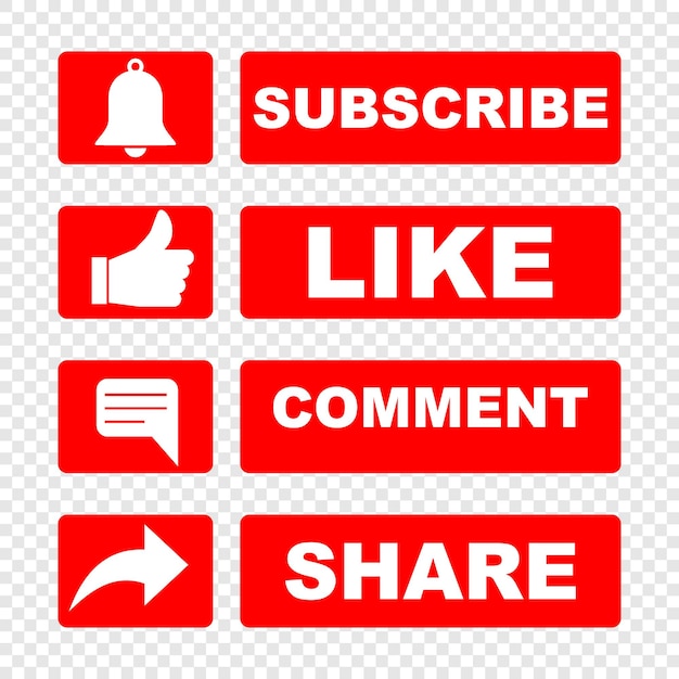 Subscribe, Like, Comment and share icon vector