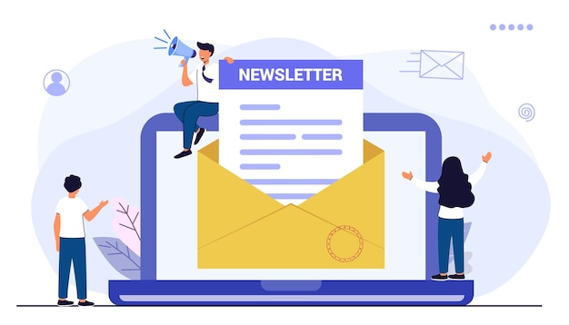 Subscribe newsletter envelope and newsletter Buttons template