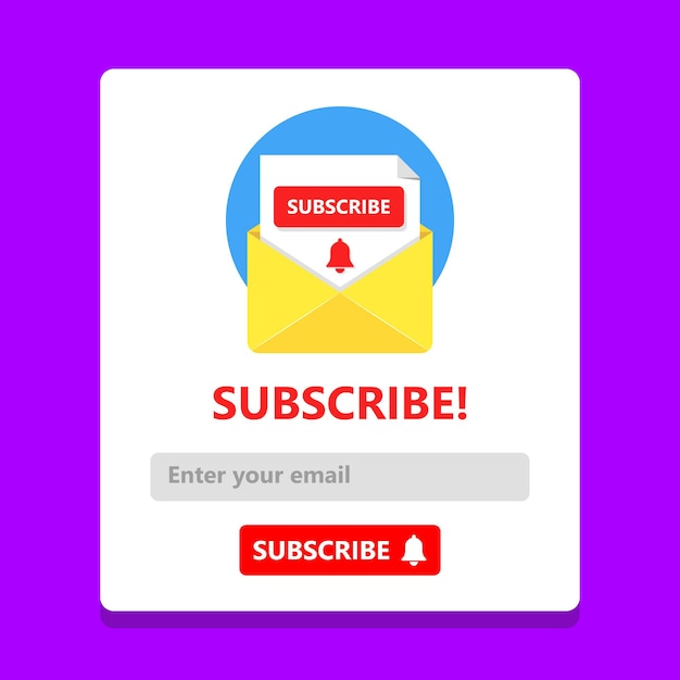 Vector subscribe now for our newsletter concept