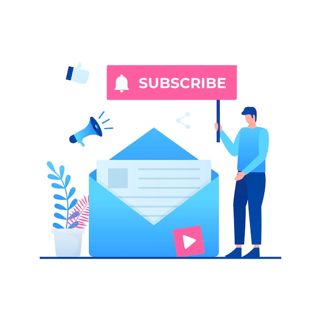 Vector subscribe to our newsletter illustration concept.