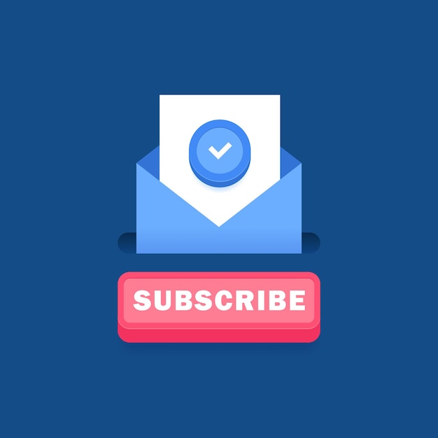 Vector subscribe to our newsletter letter in envelope with subscription button vector illustration