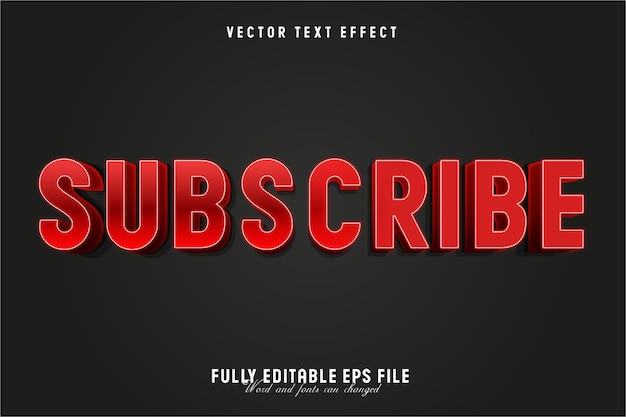 Subscribe red text effect