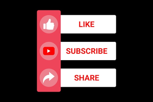 Subscribe share like button vectors illustrations