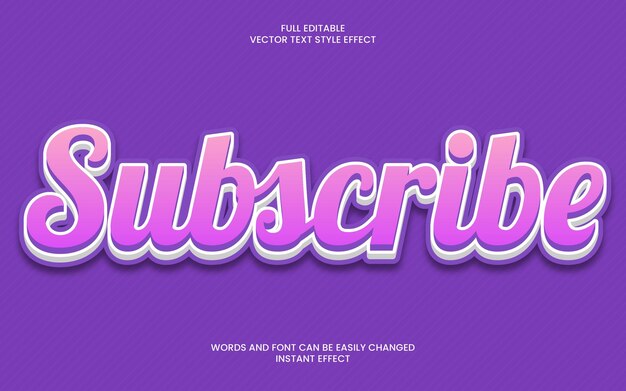 Vector subscribe text effect