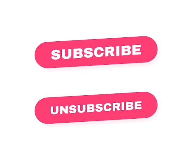 Subscribe and unsubscribe geometric button label for videos channel Modern vector illustration