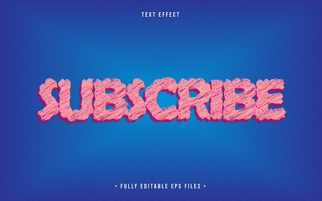 subscribe vector editable text effect design